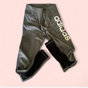 Adidas Gray and Black Leggings Athletic Fit